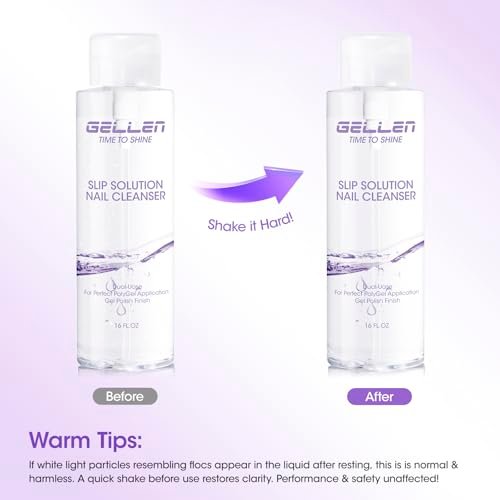 Gellen 16oz Multi-Purpose Nail Cleanser – Pump Bottle Nail Surface Cleaner, Tacky Residue Remover, Polygel Slip Solution for Manicure Avelisse