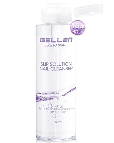 Gellen 16oz Multi-Purpose Nail Cleanser – Pump Bottle Nail Surface Cleaner, Tacky Residue Remover, Polygel Slip Solution for Manicure Avelisse