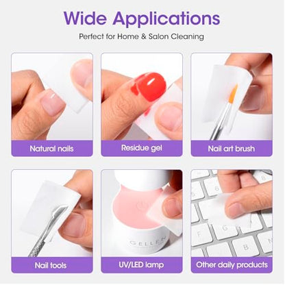 Gellen 16oz Multi-Purpose Nail Cleanser – Pump Bottle Nail Surface Cleaner, Tacky Residue Remover, Polygel Slip Solution for Manicure Avelisse