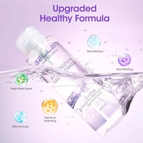 Gellen 16oz Multi-Purpose Nail Cleanser – Pump Bottle Nail Surface Cleaner, Tacky Residue Remover, Polygel Slip Solution for Manicure Avelisse