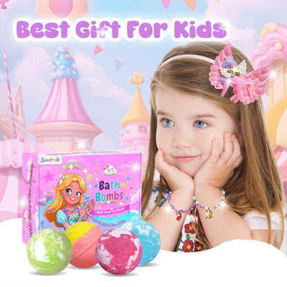 Unicorn Bath Bombs for Kids with Surprise Jewelry Toys Inside - Handmade Fizzies for Girls 4-8, Easter Basket Stuffers & Birthday Gifts Avelisse