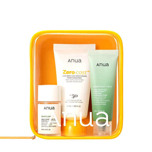 Anua Sun-Ready Travel Kit - Zero-Cast Sunscreen & Double Cleansing Routine Mini Set Avelisse