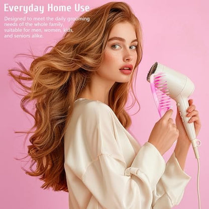 4-Piece Unisex Hair Comb Set: Rat Tail, Wide & Fine Tooth, Dual-Sided Combs for Daily Detangling - Pink