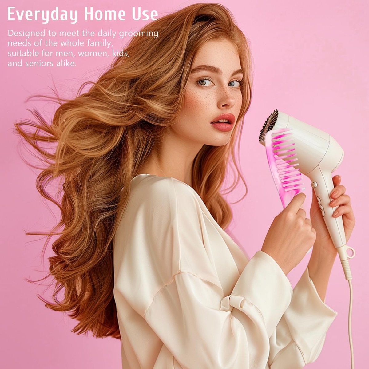 4-Piece Unisex Hair Comb Set: Rat Tail, Wide & Fine Tooth, Dual-Sided Combs for Daily Detangling - Pink - görsel 11