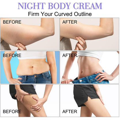 Get Cream Overnight Toning Whip - Body Firming Whip with Anti-Wrinkle Skin Tightening Gel for All Skin Types