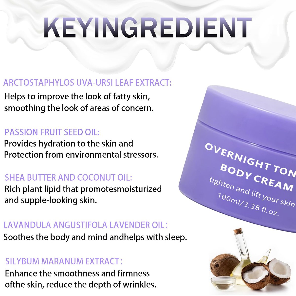 Get Cream Overnight Toning Whip - Body Firming Whip with Anti-Wrinkle Skin Tightening Gel for All Skin Types - görsel 7