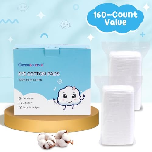 Cottonessence Eye Cotton Pads (160-Count) – 100% Pure Cotton, Lint-Free, Soft-Edged Design, Extra Large for Toner, Makeup Removal, Spot Cleansing & Nail Polish Removal - görsel 10