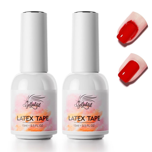 GELLAKTIK Liquid Latex for Nails 2 Pack - 15ml Fast Drying Peel Off Cuticle Guard, Nail Polish Barrier Protector for Nail Art DIY Manicure