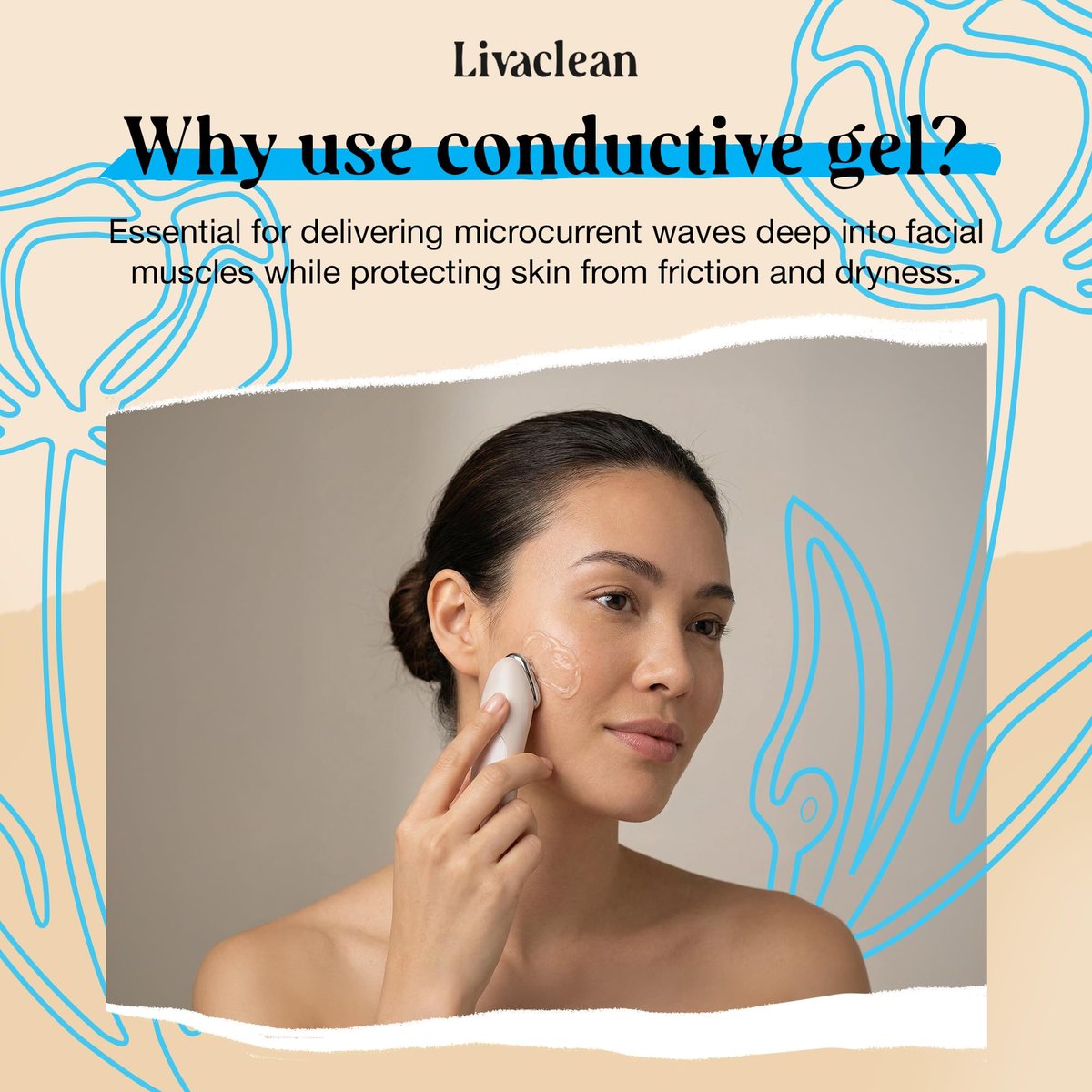 LivaClean 2-Pack Conductive Gel for Microcurrent & RF Facial Devices | 8oz + 3oz with Aloe Vera, Hyaluronic Acid, Blue Tansy & Jojoba Oil | Hydrating Face Moisturizer for All Skin Types Avelisse