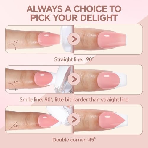 Una Gella French Tip Tool Stamp Kit - Two Sizes French Nails Manicure Stamper for Almond, Square, Coffin Nails & Toes - Easy DIY Nail Art at Home - görsel 10