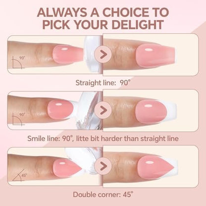 Una Gella French Tip Tool Stamp Kit - Two Sizes French Nails Manicure Stamper for Almond, Square, Coffin Nails & Toes - Easy DIY Nail Art at Home