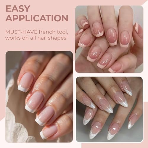 Una Gella French Tip Tool Stamp Kit - Two Sizes French Nails Manicure Stamper for Almond, Square, Coffin Nails & Toes - Easy DIY Nail Art at Home - görsel 6