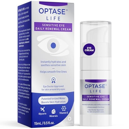 Optase LIFE Sensitive Eye Daily Renewal Cream - Hydrating Eye Cream for Dry & Sensitive Eyes, Smooths Fine Lines, Preservative-Free, Dermatologist Approved - 0.5 Fl Oz - görsel 1