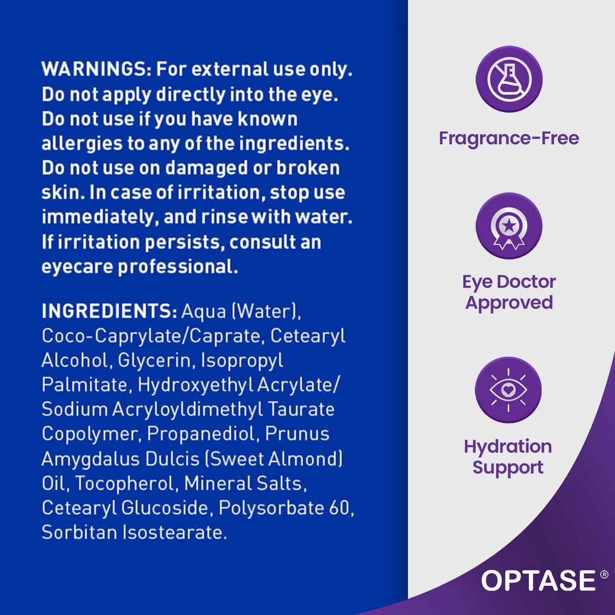Optase LIFE Sensitive Eye Daily Renewal Cream - Hydrating Eye Cream for Dry & Sensitive Eyes, Smooths Fine Lines, Preservative-Free, Dermatologist Approved - 0.5 Fl Oz - görsel 6