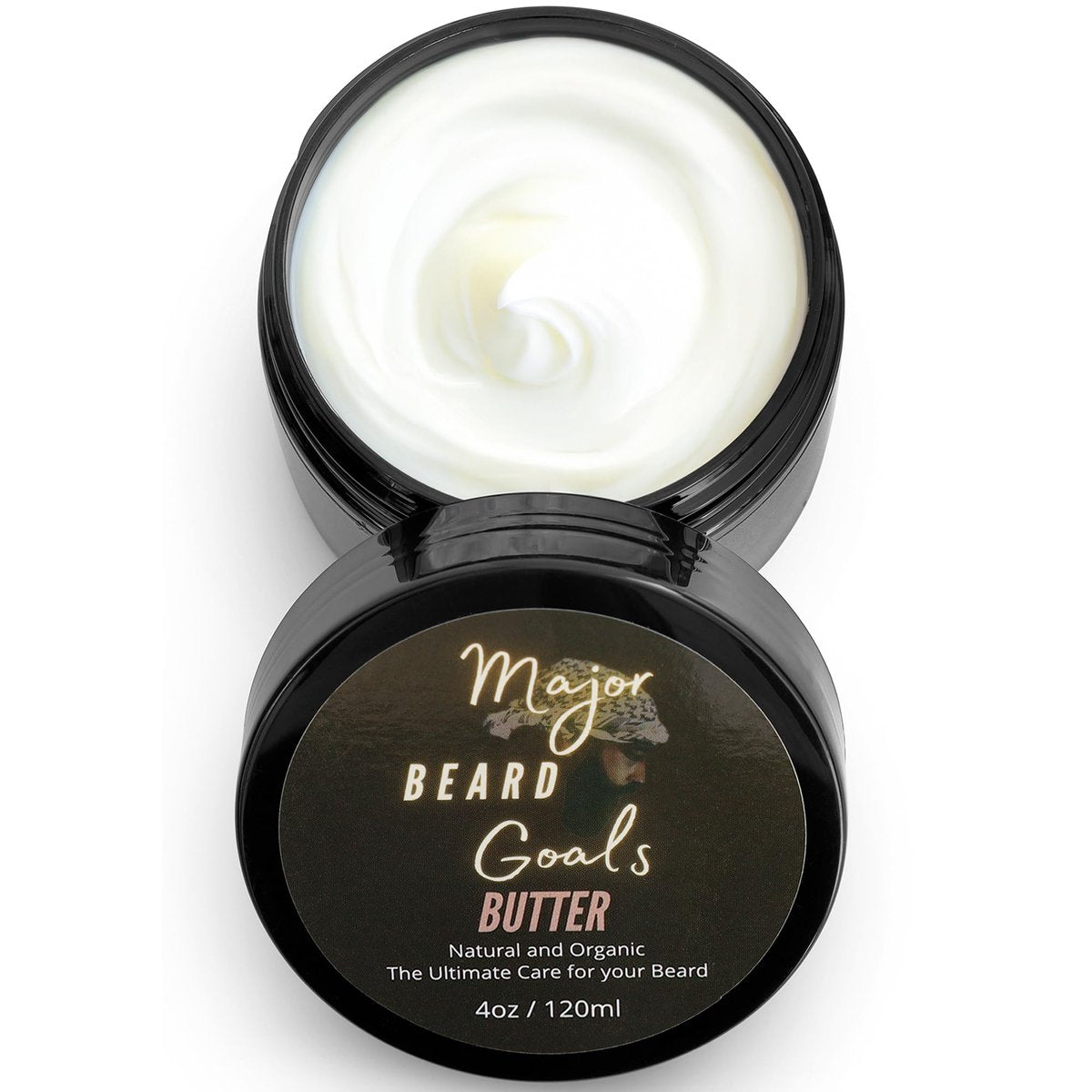 Major Beard Goals Beard Butter for Men - Leave-In Softener for Mustache & Beard Care, Cream Hydrates, Reduces Itchiness - Jamaican Black Castor Oil, Biotin, Collagen, & Shea Butter - 4oz Avelisse