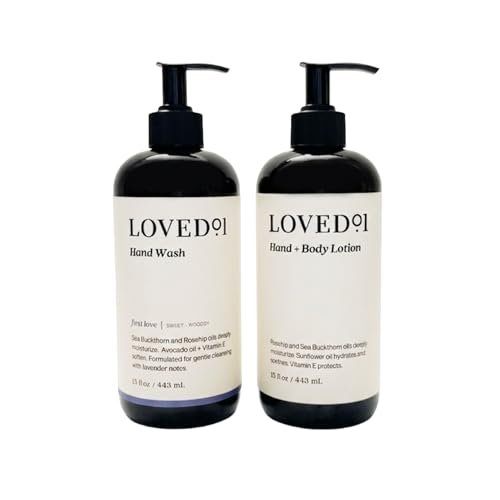 Loved01 Hand Soap and Lotion Set - Lavender Hand Wash & Unscented Body Lotion, Oprah's Favorite Things, 15 oz Each Avelisse