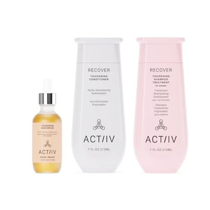 ACTIIV Ultimate Power Trio For Women – Shampoo, Conditioner & Serum for Fuller-Looking Hair, Scalp Soothing, Color-Safe, Vegan Avelisse