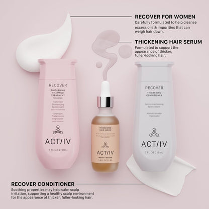 ACTIIV Ultimate Power Trio For Women – Shampoo, Conditioner & Serum for Fuller-Looking Hair, Scalp Soothing, Color-Safe, Vegan Avelisse