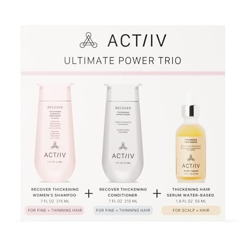 ACTIIV Ultimate Power Trio For Women – Shampoo, Conditioner & Serum for Fuller-Looking Hair, Scalp Soothing, Color-Safe, Vegan Avelisse