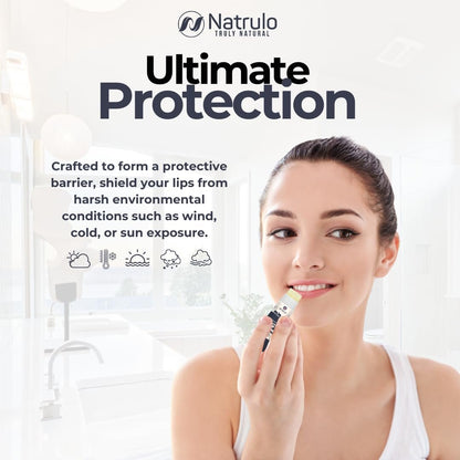 Natrulo Beef Tallow Lip Balm – Natural Tallow Beeswax Chapstick – Hydrating Moisturizer for Chapped Lips, Sensitive Skin – Strawberry Flavored, USA-Made