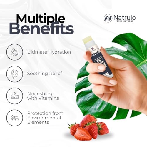 Natrulo Beef Tallow Lip Balm – Natural Tallow Beeswax Chapstick – Hydrating Moisturizer for Chapped Lips, Sensitive Skin – Strawberry Flavored, USA-Made - görsel 8