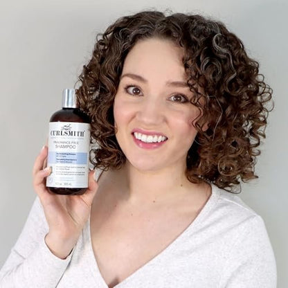 CURLSMITH Fragrance-Free Shampoo - Gently Cleanses Hair, Leaves Curls Feeling Silky and Moisturized (12 oz) Avelisse
