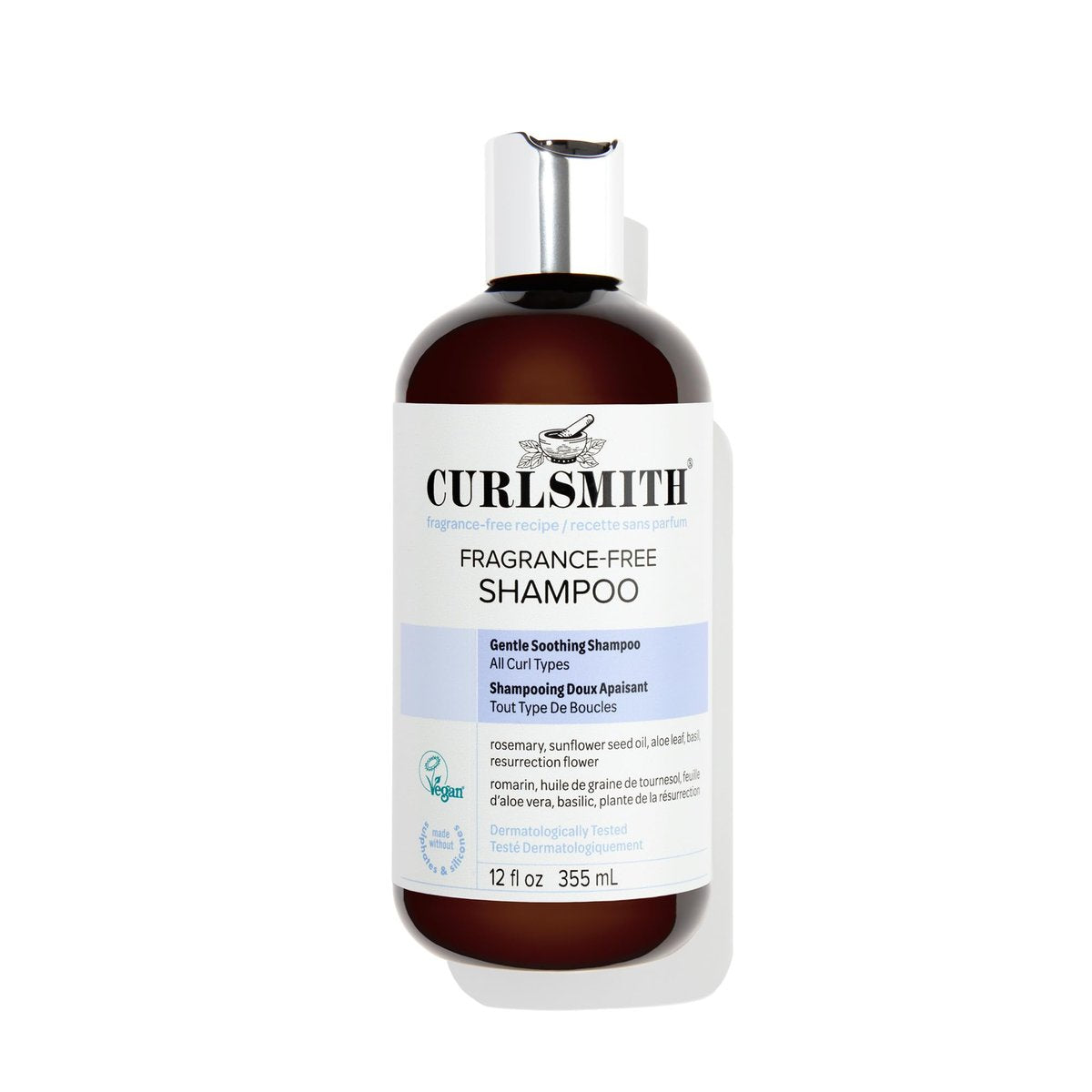 CURLSMITH Fragrance-Free Shampoo - Gently Cleanses Hair, Leaves Curls Feeling Silky and Moisturized (12 oz) Avelisse