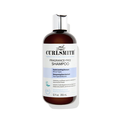 CURLSMITH Fragrance-Free Shampoo - Gently Cleanses Hair, Leaves Curls Feeling Silky and Moisturized (12 oz) Avelisse