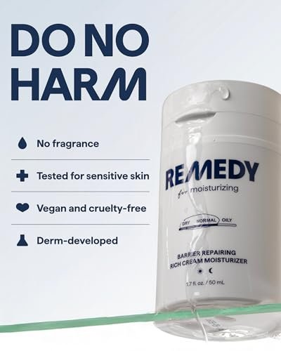 Remedy for Rich Moisture | Barrier Repairing Rich Cream Moisturizer for Normal to Dry Skin | Quadruple Ceramide Complex, Peptides, Squalane, Glycerin | By Dermatologist Dr. Shah, 1.7 fl. oz - görsel 16