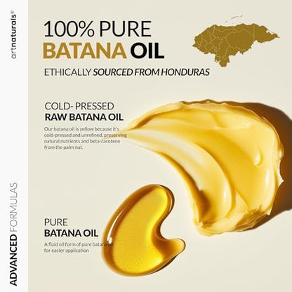 Batana Oil for Hair Growth – 4-Piece Set: Raw Batana Oil 4oz + 4.2oz Paste, Lash Wand & Brow Brush – Organic Dr. Sebi Inspired Products from Honduras – 100% Unrefined Miracle for Scalp, Edges & Eyebrows
