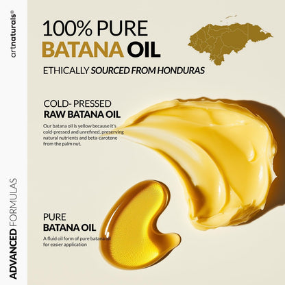 Batana Oil for Hair Growth – 4-Piece Set: Raw Batana Oil 4oz + 4.2oz Paste, Lash Wand & Brow Brush – Organic Dr. Sebi Inspired Products from Honduras – 100% Unrefined Miracle for Scalp, Edges & Eyebrows