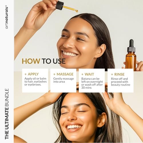 Batana Oil for Hair Growth – 4-Piece Set: Raw Batana Oil 4oz + 4.2oz Paste, Lash Wand & Brow Brush – Organic Dr. Sebi Inspired Products from Honduras – 100% Unrefined Miracle for Scalp, Edges & Eyebrows - görsel 11