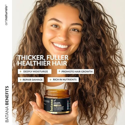 Batana Oil for Hair Growth – 4-Piece Set: Raw Batana Oil 4oz + 4.2oz Paste, Lash Wand & Brow Brush – Organic Dr. Sebi Inspired Products from Honduras – 100% Unrefined Miracle for Scalp, Edges & Eyebrows