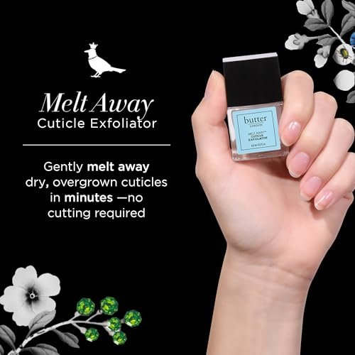 butter LONDON Cuticle Remover Liquid, Melt Away – Gentle Cuticle Softener Oil Exfoliator for Dry & Overgrown Skin, Nail Care for Home Manicure & Pedicure, 6ml (0.2 Fl Oz) - görsel 4