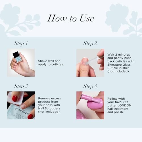 butter LONDON Cuticle Remover Liquid, Melt Away – Gentle Cuticle Softener Oil Exfoliator for Dry & Overgrown Skin, Nail Care for Home Manicure & Pedicure, 6ml (0.2 Fl Oz) - görsel 10