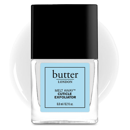 butter LONDON Cuticle Remover Liquid, Melt Away – Gentle Cuticle Softener Oil Exfoliator for Dry & Overgrown Skin, Nail Care for Home Manicure & Pedicure, 6ml (0.2 Fl Oz)