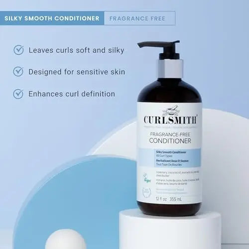 CURLSMITH Fragrance-Free Conditioner - Gently Detangles, Softens and Smooths Hair for Silky Curls (12 oz) Avelisse