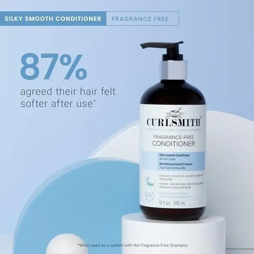 CURLSMITH Fragrance-Free Conditioner - Gently Detangles, Softens and Smooths Hair for Silky Curls (12 oz) Avelisse