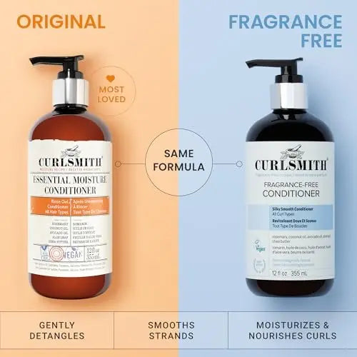 CURLSMITH Fragrance-Free Conditioner - Gently Detangles, Softens and Smooths Hair for Silky Curls (12 oz) Avelisse