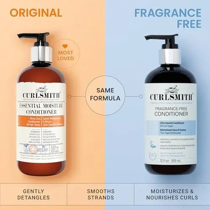 CURLSMITH Fragrance-Free Conditioner - Gently Detangles, Softens and Smooths Hair for Silky Curls (12 oz) Avelisse