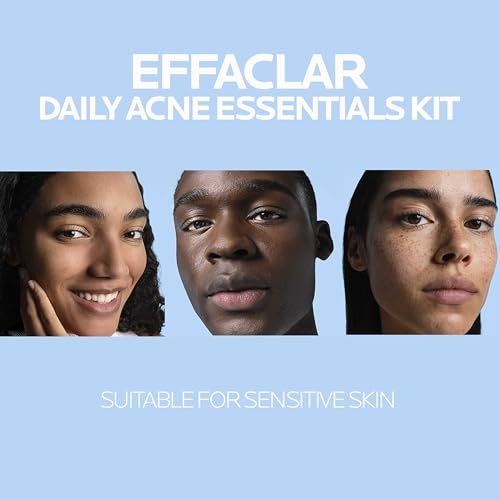 Effaclar Daily Acne Essentials Kit – Salicylic Acid Acne Cleanser, Pore Refining Toner & Matte Face Moisturizer for Oily & Combination Skin, Oil-Free, 2-Month Supply Avelisse