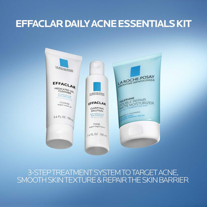 Effaclar Daily Acne Essentials Kit – Salicylic Acid Acne Cleanser, Pore Refining Toner & Matte Face Moisturizer for Oily & Combination Skin, Oil-Free, 2-Month Supply Avelisse