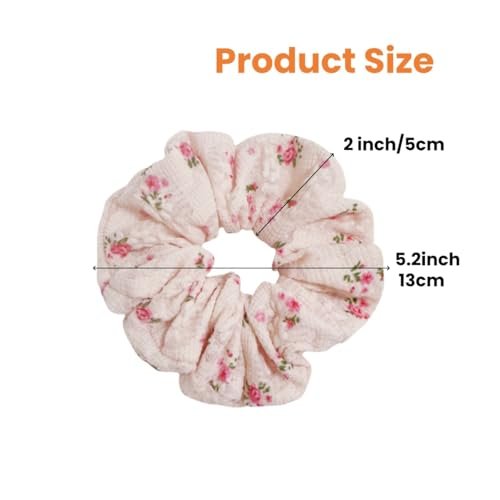 3 Pieces Floral Lace Scrunchies for Women - Blossom Hair Ties, Ponytail Holders, Hair Accessories Gift Set - görsel 14
