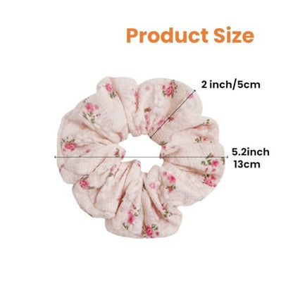 3 Pieces Floral Lace Scrunchies for Women - Blossom Hair Ties, Ponytail Holders, Hair Accessories Gift Set