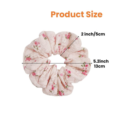 3 Pieces Floral Lace Scrunchies for Women - Blossom Hair Ties, Ponytail Holders, Hair Accessories Gift Set