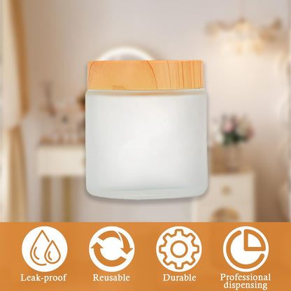 2-Pack 100ml / 3.4oz Empty White Frosted Glass Jars with Plastic Lids – Portable Cosmetic Containers for Creams, Lotions, Scrubs & DIY Storage