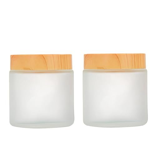 2-Pack 100ml / 3.4oz Empty White Frosted Glass Jars with Plastic Lids – Portable Cosmetic Containers for Creams, Lotions, Scrubs & DIY Storage - görsel 2