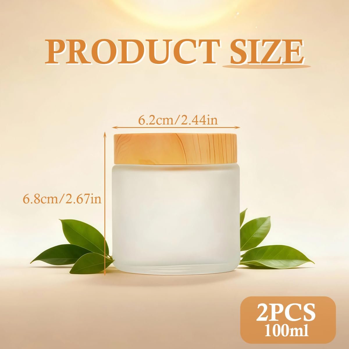 2-Pack 100ml / 3.4oz Empty White Frosted Glass Jars with Plastic Lids – Portable Cosmetic Containers for Creams, Lotions, Scrubs & DIY Storage - görsel 3