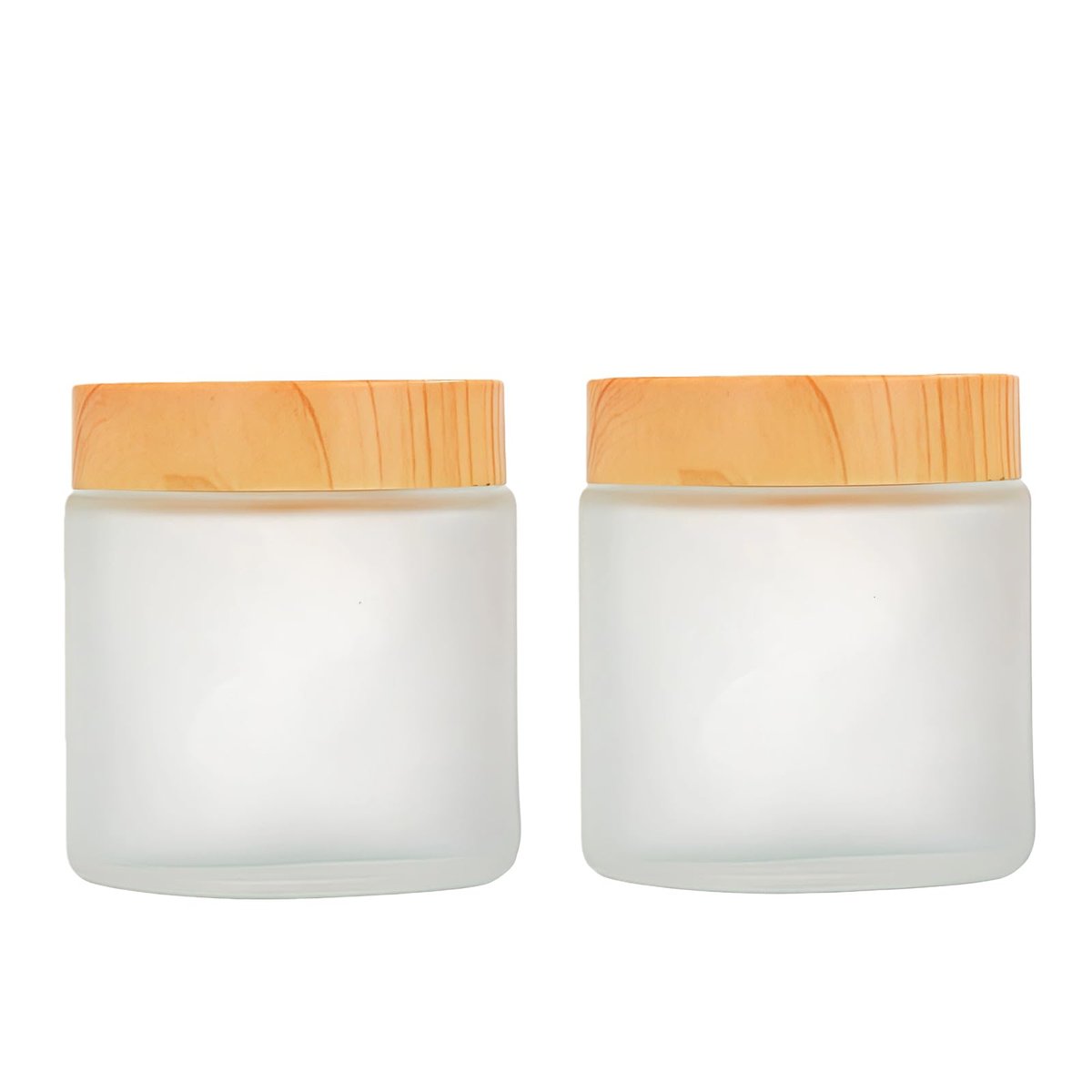 2-Pack 100ml / 3.4oz Empty White Frosted Glass Jars with Plastic Lids – Portable Cosmetic Containers for Creams, Lotions, Scrubs & DIY Storage - görsel 1