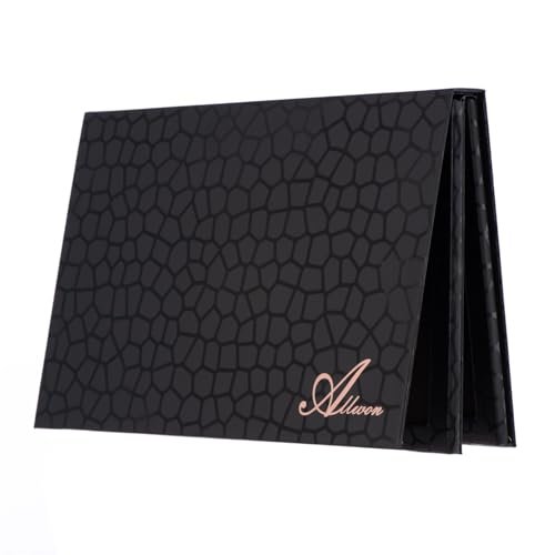 Allwon 2-Layer Book Shaped Magnetic Palette - Large Empty Makeup Storage Box for Eyeshadow, Lipstick, Blush (Black) Avelisse